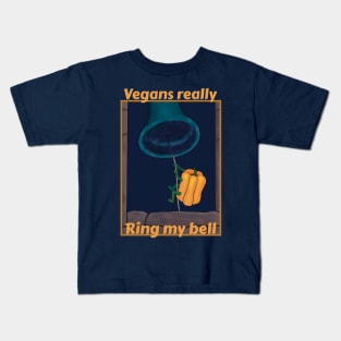 Vegans really ring my bell - funny bell pepper cartoon Kids T-Shirt